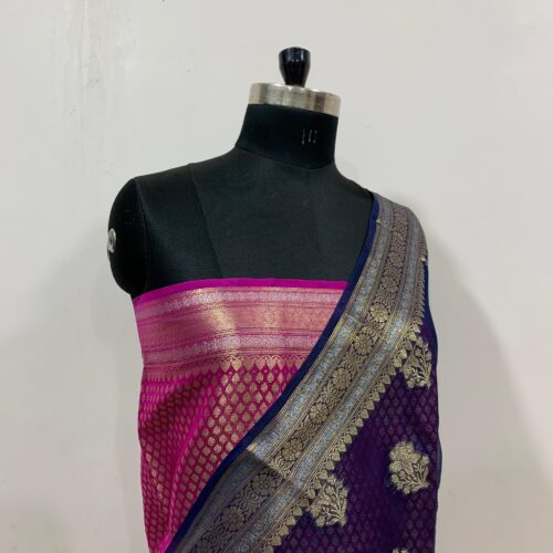 Semi Georgette Silk Saree in Big Boota Design - Image 2