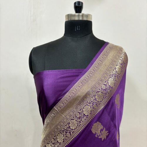 Purple Shade Boota Design Mashru Silk Saree