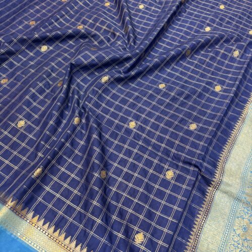 Banarasi Art Silk Saree with Check Booti Design | Traditional Indian Saree from Varanas