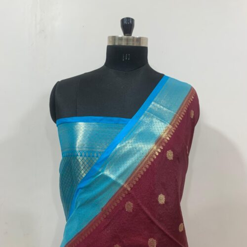 Semi Dupian Silk Saree in Booti Design