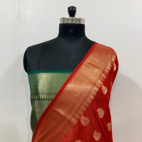 Semi Georgette Silk Saree in Boota Design