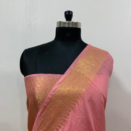 Assam Silk Cotton Saree in Pink Shade