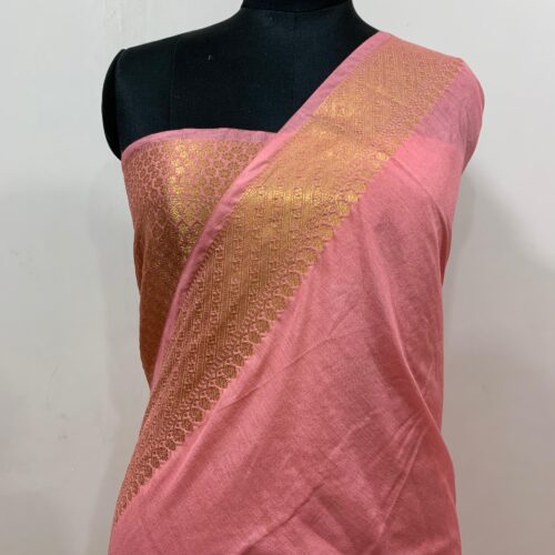 Assam Silk Cotton Saree in Pink Shade - Image 4