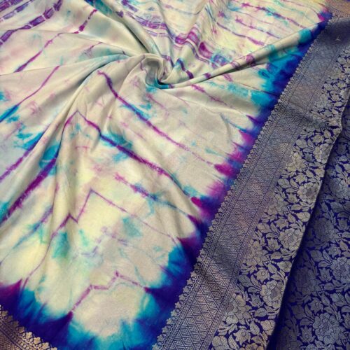 Stunning Banarasi Art Silk Multidye Saree with Rich Zari Detailing