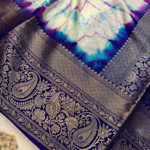 Stunning Banarasi Art Silk Multidye Saree with Rich Zari Detailing - Image 2