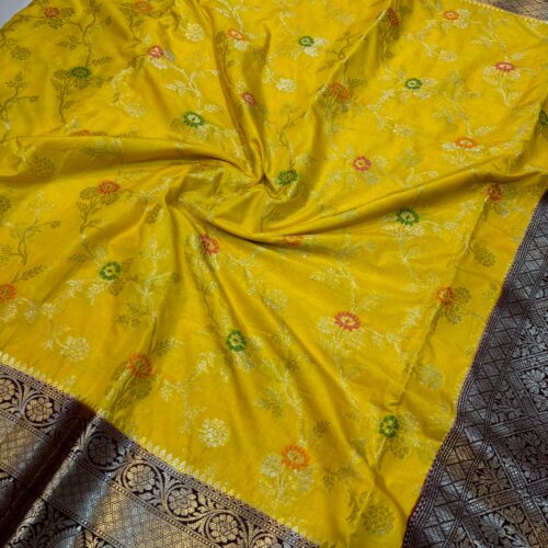 Yellow Shade Exclusive Art Silk Saree
