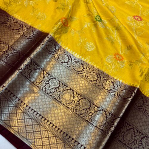 Yellow Shade Exclusive Art Silk Saree - Image 2