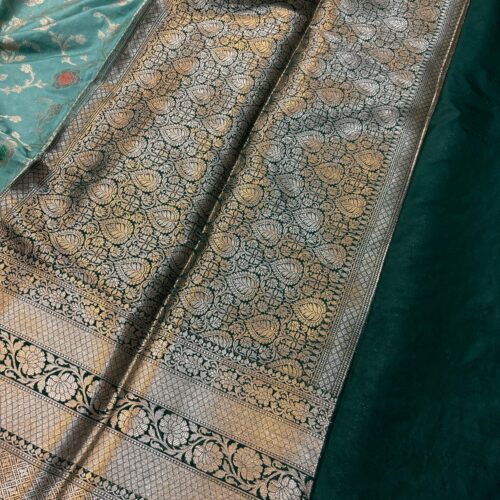Rama Shade Exclusive Art Silk Saree - Image 3