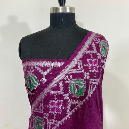 Authentic Banarasi Ikkat Pattern Art Silk Saree | Handcrafted in Banaras