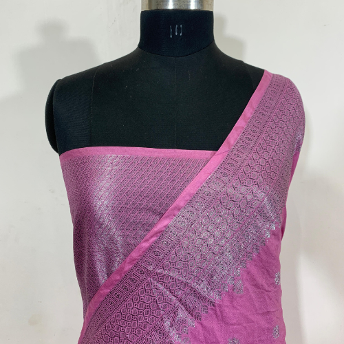 Dusty Pink Shade Buti Design Art Silk Saree